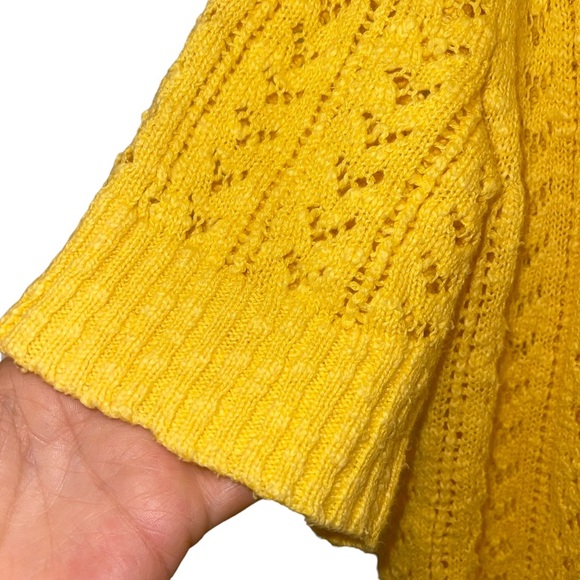 Coldwater Creek Yellow Front Zip Sweater Hoodie Size L - Picture 4 of 8